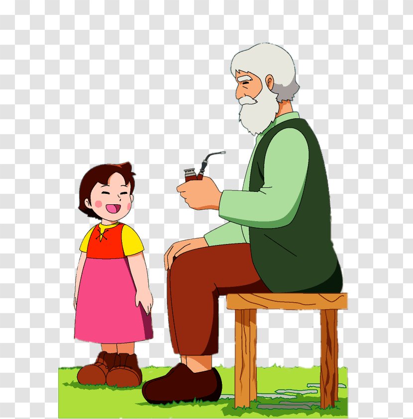 Heidi's Grandfather Drawing Alps - Animation Transparent PNG