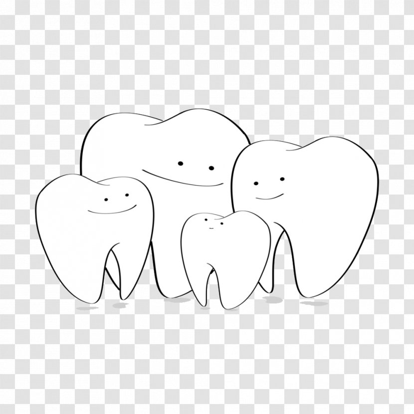 Elephant Tooth White Clip Art - Heart - Baby Teeth Transparent PNG
