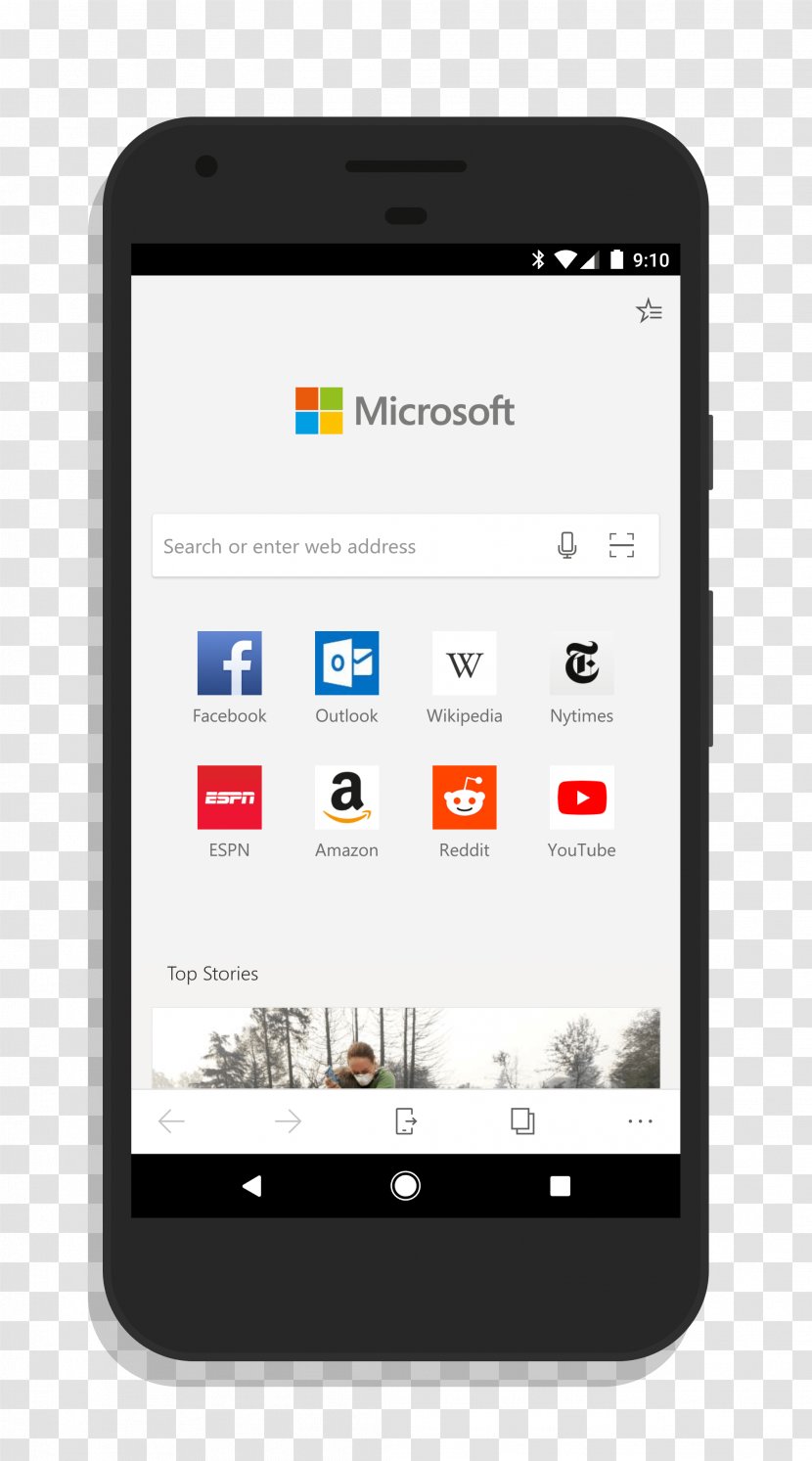 Microsoft Edge Android Web Browser - Mobile Device Transparent PNG