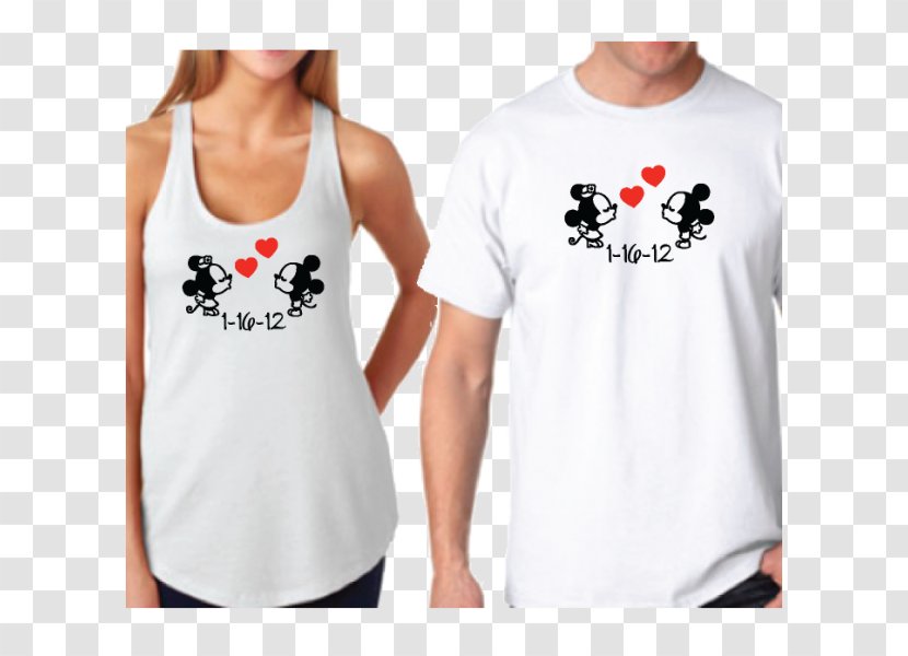 Minnie Mouse Mickey T-shirt Mrs. The Walt Disney Company - White - Cute Couple Wedding Transparent PNG