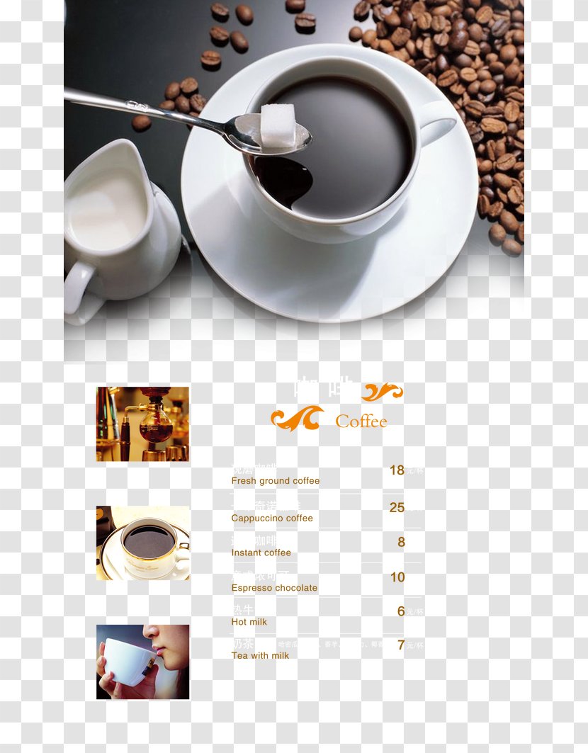 Iced Coffee Espresso Cafe Flavor - Menu Transparent PNG