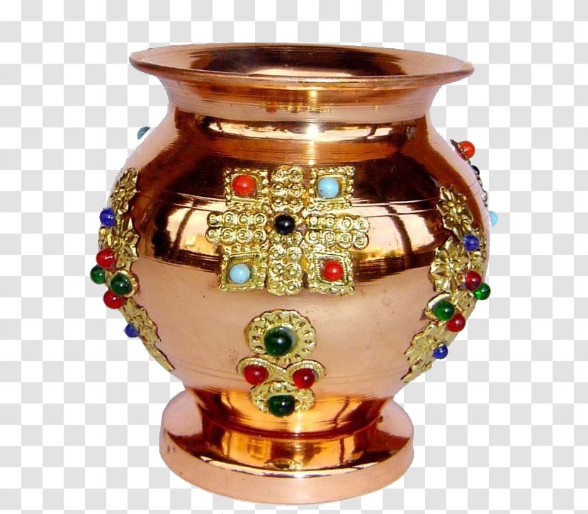 Puja Kalasha Hanuman Hindu Temple Rangoli - Brass Transparent PNG