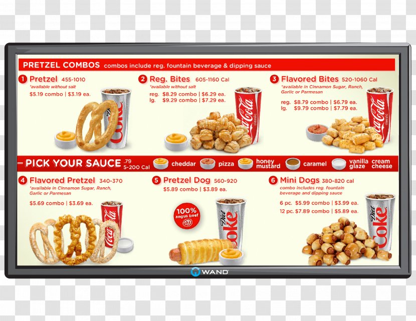 Fast Food Restaurant Pretzel Menu - Cuisine Transparent PNG