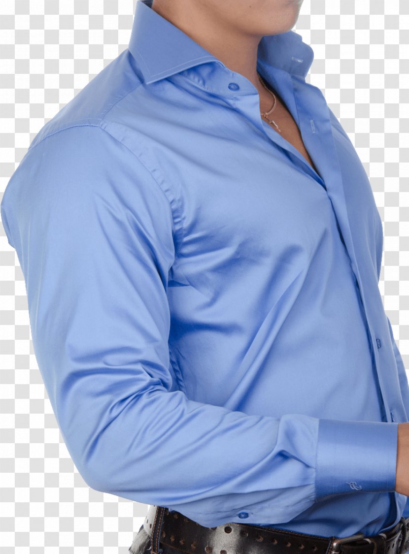 Sleeve T-shirt Dress Shirt Cuff - Blue Image Transparent PNG