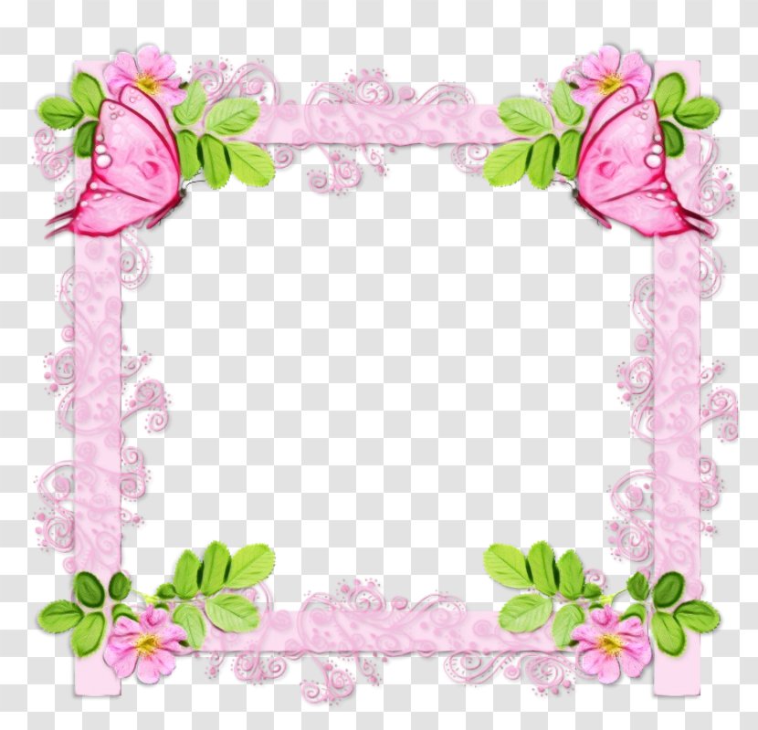 Pink Flower Frame - Picture Frames - Interior Design Plant Transparent PNG