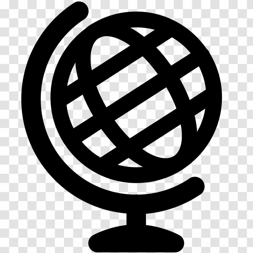 Globe World Map - Black And White Transparent PNG