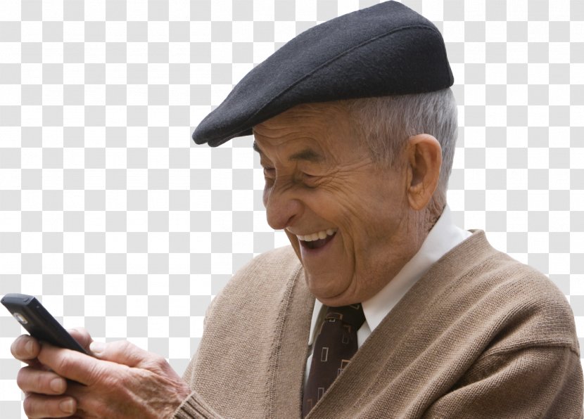 Moto G IPhone Text Messaging Old Age Telephone - Texting While Driving - OLD MAN Transparent PNG