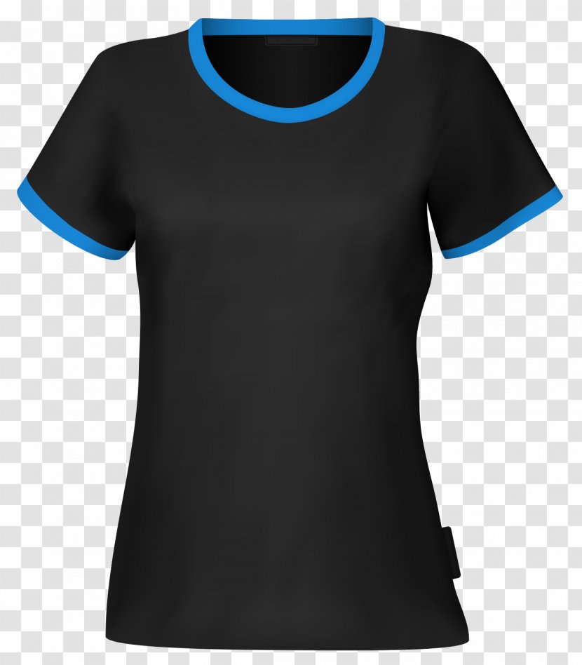 T-shirt Blue Sleeve - Shirt - Black Collar Vector Transparent PNG