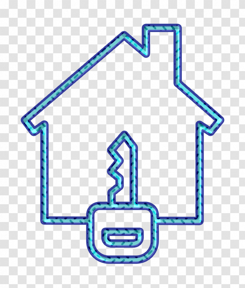 House Icon Key Icon Cyber Icon Transparent PNG