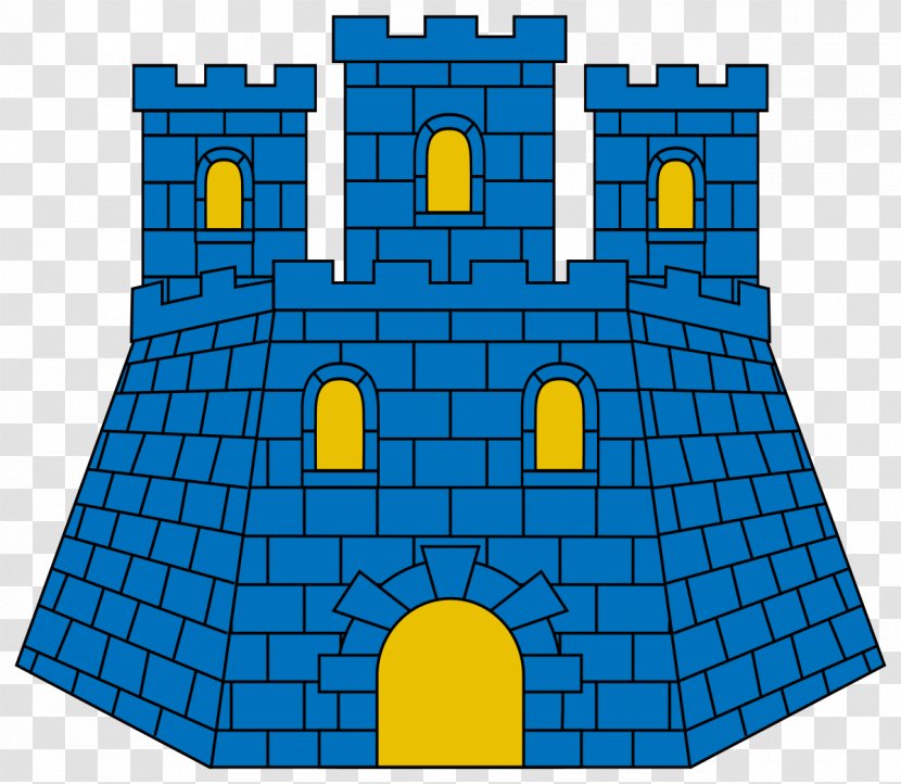 Castell Heraldry Coat Of Arms Castle Castile - Electric Blue - Castillo Transparent PNG