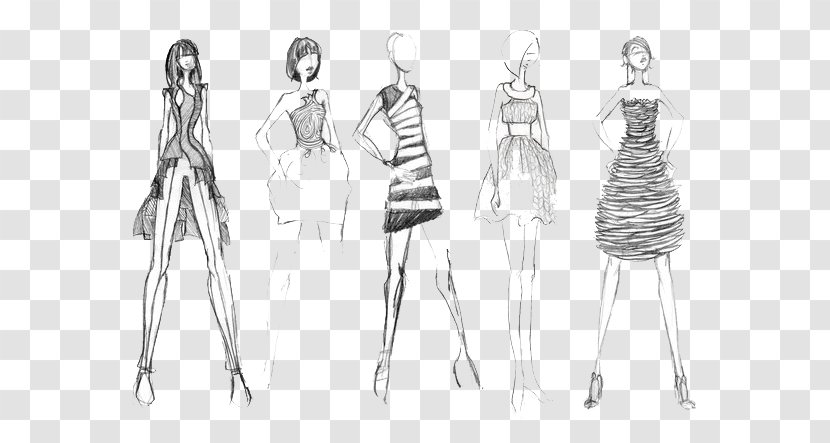Fashion Illustration Drawing Design Sketch - Frame Transparent PNG