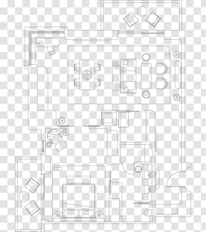 Floor Plan White - Line Art - Design Transparent PNG