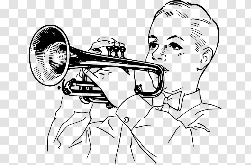 Trumpeter Drawing Clip Art - Cartoon - Instruments Vector Transparent PNG