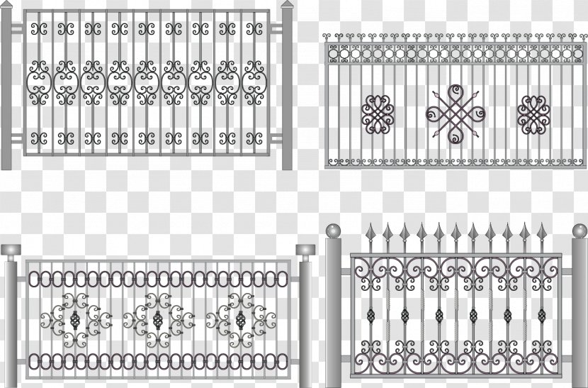 Fence Wrought Iron Railing - Vector Gates Transparent PNG