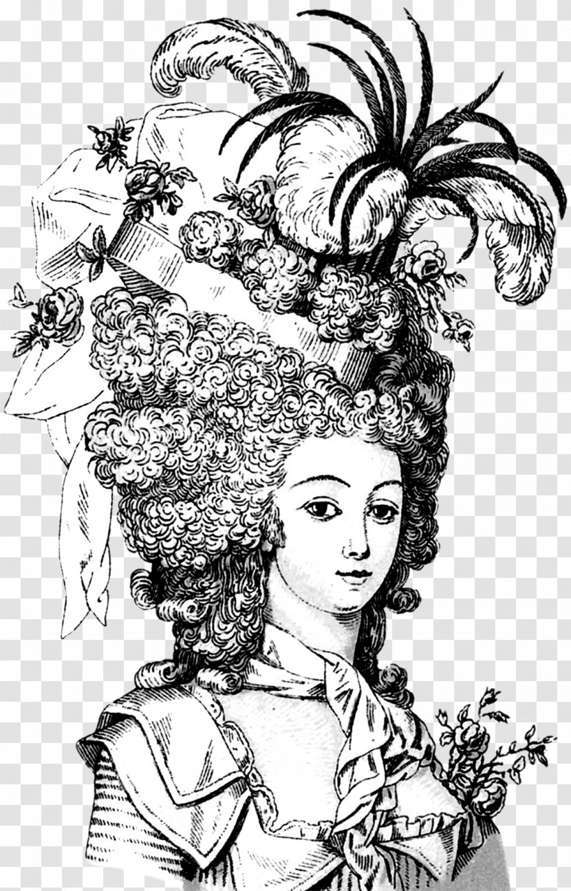 Portrait Of Marie Antoinette Palace Versailles Coloring Book Self-Portrait With Thorn Necklace And Hummingbird - Rosa Multiflora Transparent PNG