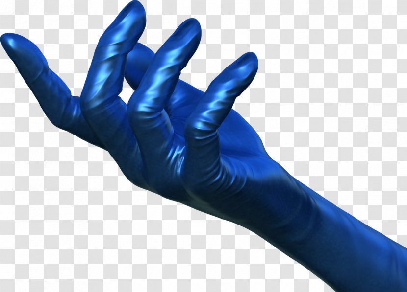 Medical Glove Thumb Hand Blue - Gloved Fist Safety Transparent PNG