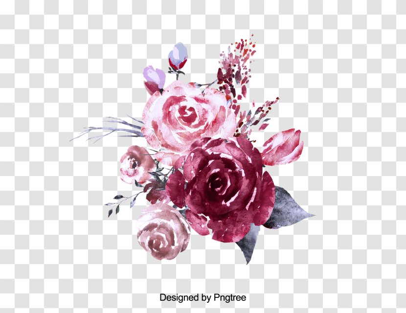 Garden Roses Clip Art Watercolor Painting Flower - Rose Transparent PNG