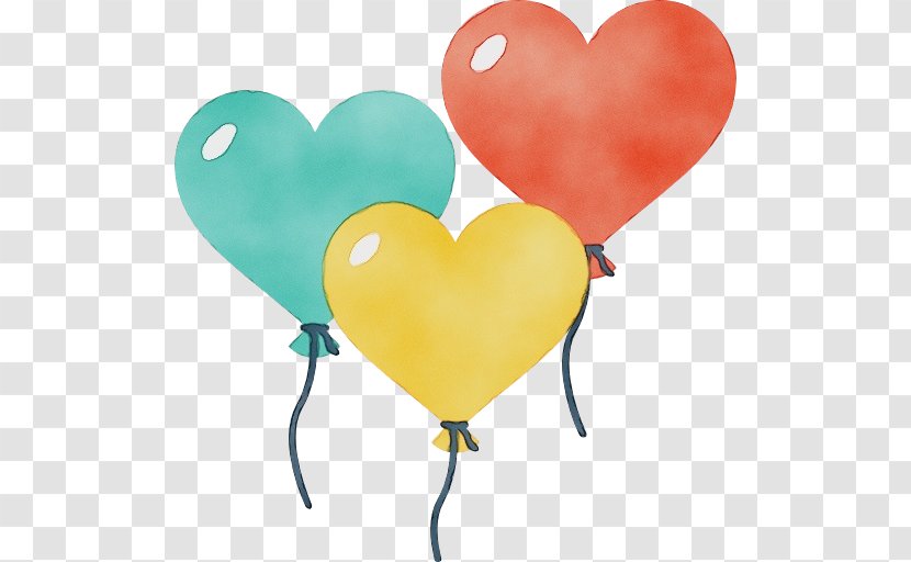 Heart Balloon Love - Wet Ink Transparent PNG