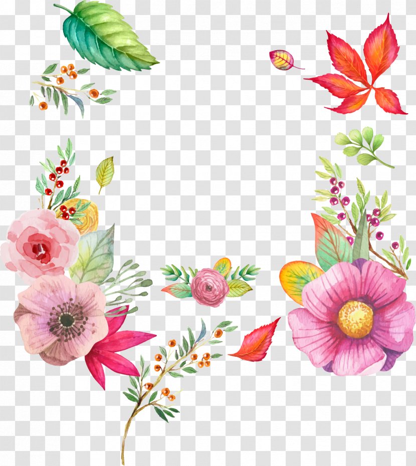 Watercolour Flowers Watercolor Painting - Flower Arranging - Autumn Transparent PNG