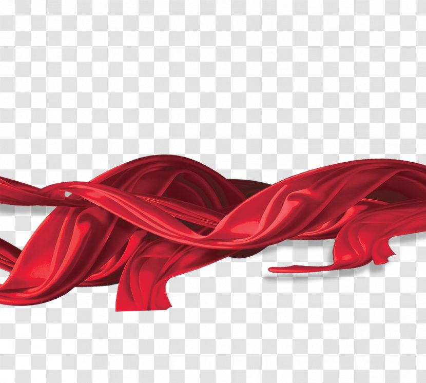 Red Ribbon Silk - Satin Transparent PNG