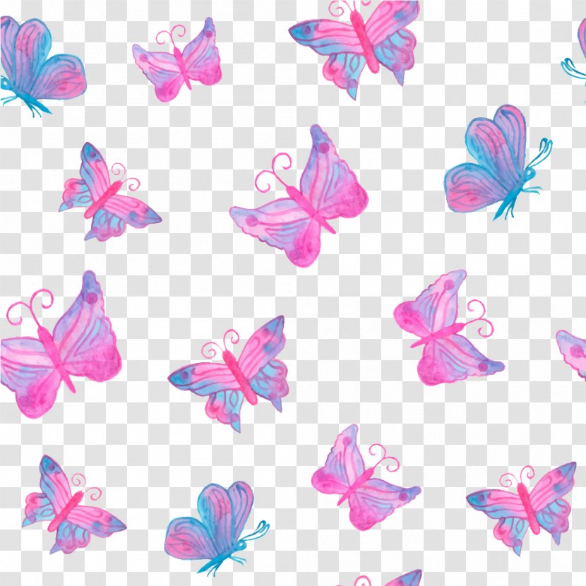 Butterfly Drawing Watercolor Painting Clip Art - Insect - Tile Transparent PNG
