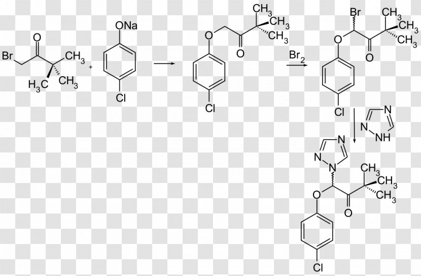 Triadimefon Triazole Conazole Chemical Synthesis Triadimenol - Structural Formula - De Novo Transparent PNG