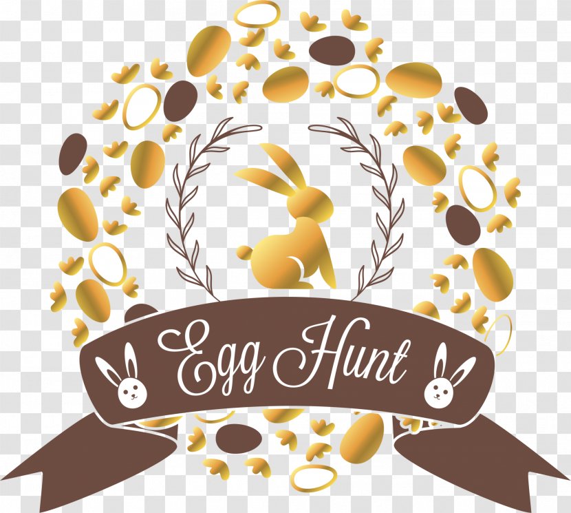 Easter Bunny Clip Art - Food - Golden Glitter Label Transparent PNG