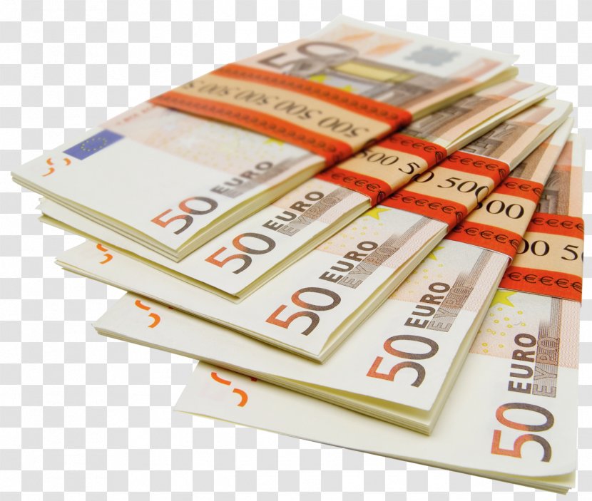 Euro Clip Art - Banknotes - 50 Stacks Picture Transparent PNG