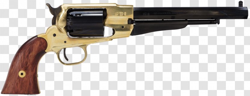 Remington Model 1858 Colt 1851 Navy Revolver Arms Firearm - Brass Transparent PNG