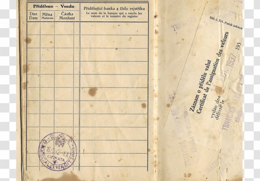 Second World War Passport Travel Document The Holocaust - Jewish People Transparent PNG