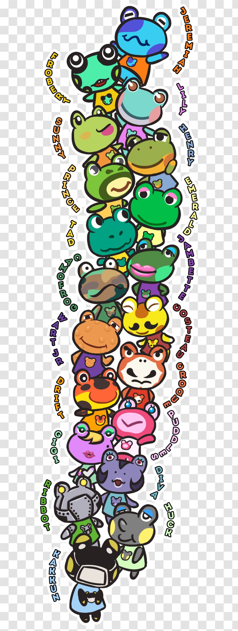 Animal Crossing: New Leaf Rainbow Frogs Video Games Nintendo - Organism - Frog Transparent PNG