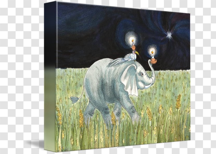 Indian Elephant Painting Cattle Elephantidae Wildlife - Diwali Transparent PNG