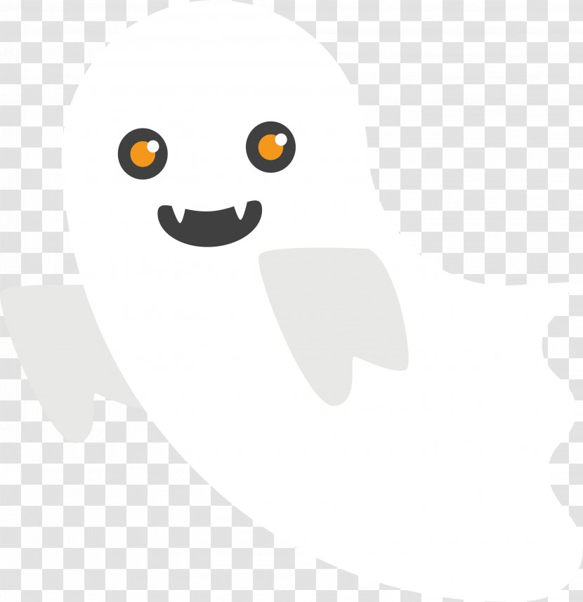 Canidae White Dog Illustration - Heart - Cartoon Ghost Transparent PNG
