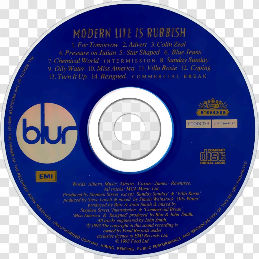 All The People: Blur Live At Hyde Park Compact Disc Modern Life Is Rubbish Album - Frame - Rubish Transparent PNG