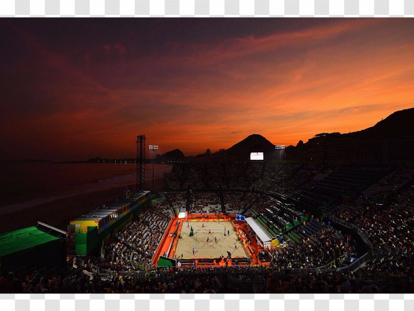 Rio De Janeiro 2016 Summer Olympics Olympic Games Beach Volleyball Arena Copacabana Stadium - Structure - Sunset Transparent PNG