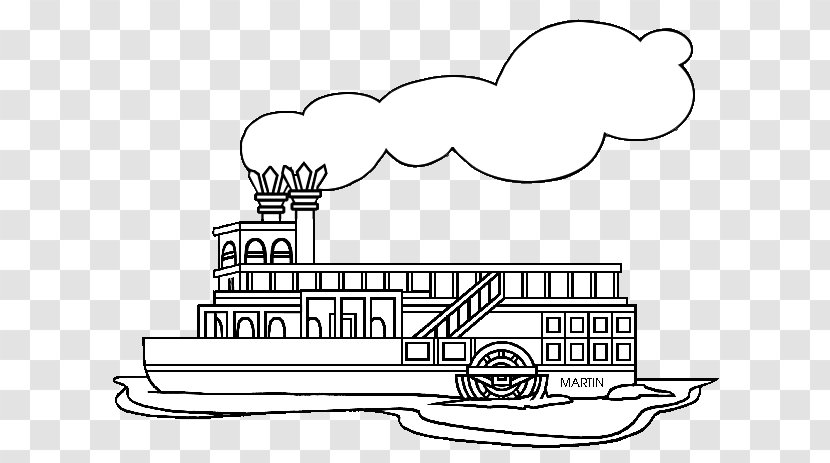 Belle Of Louisville University Mississippi River Coloring Book Clip Art - Hand - Free Steamboat Cliparts Transparent PNG