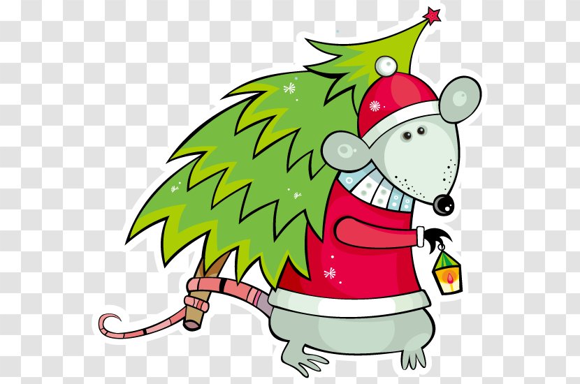Santa Claus Christmas Decoration - Drawing - Vector Cartoon Mouse Transparent PNG