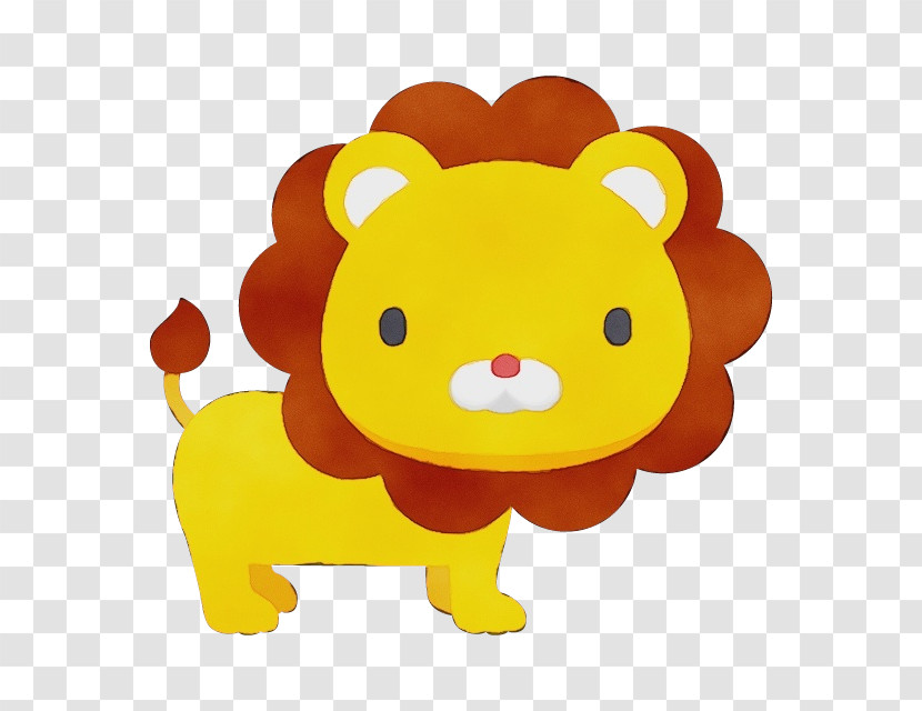 Cartoon Yellow Toy Lion Smile Transparent PNG