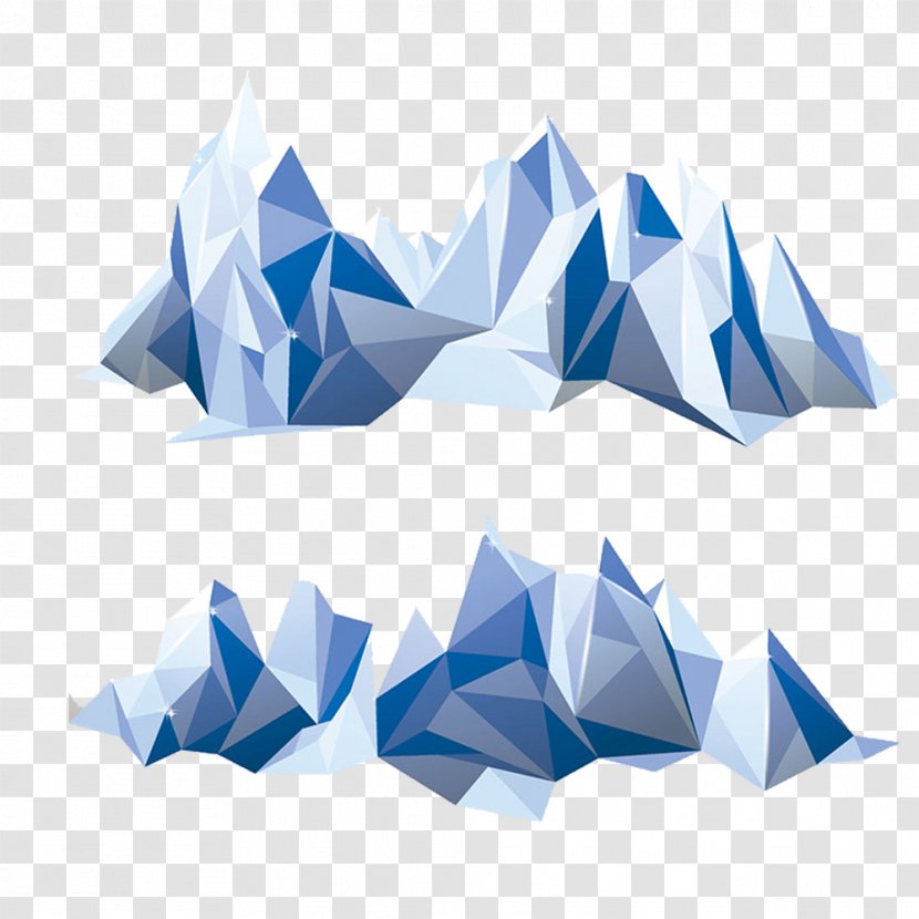 Polygon Mountain Geometry Iceberg - Blue - Pattern Transparent PNG