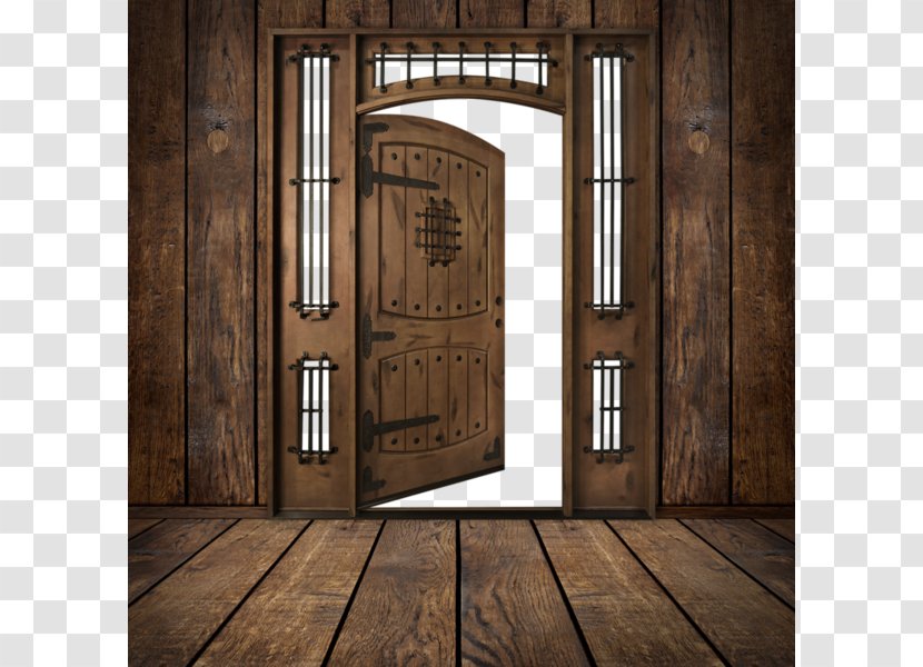 Paper Door Animation - Room - Classical Wooden Cartoon Wood Frame Transparent PNG