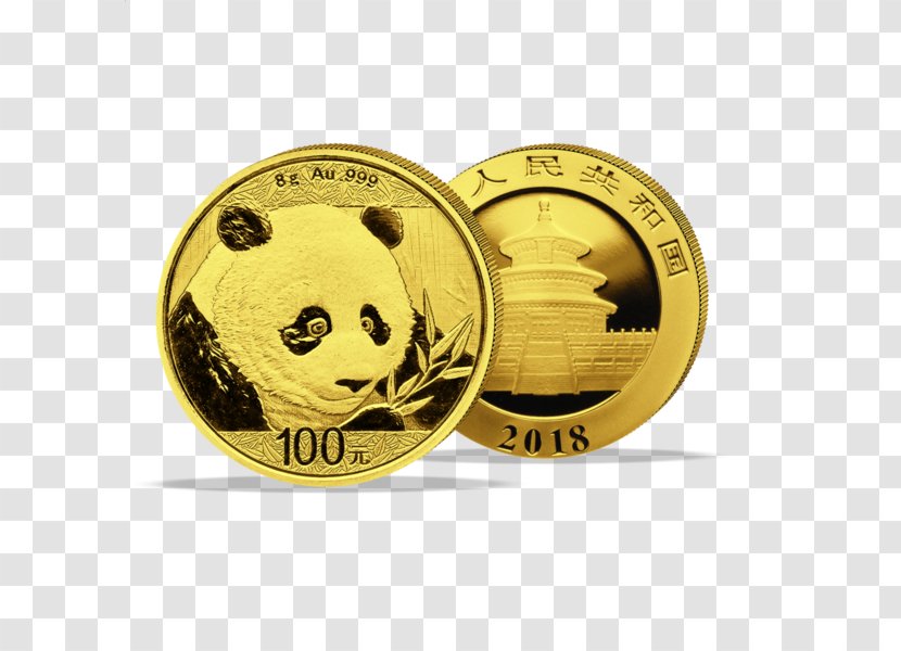 Giant Panda Chinese Gold Coin - Money Transparent PNG