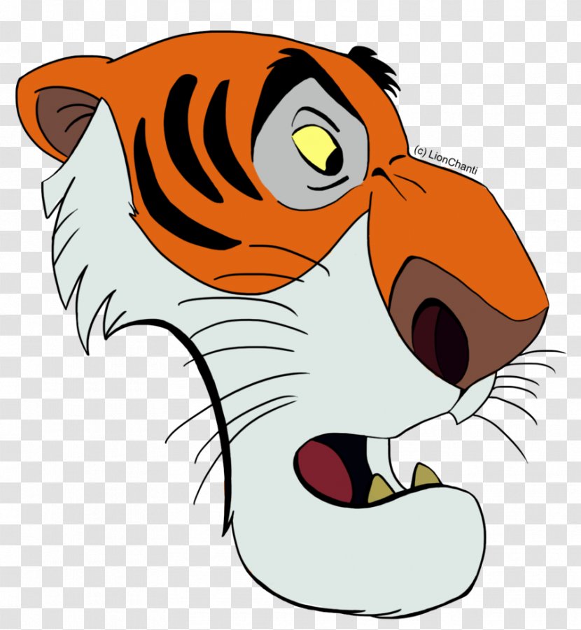 Snout Tiger Whiskers Cat Clip Art - Shere Khan Transparent PNG