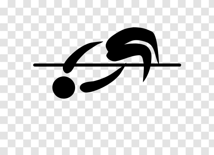 Athletics Sport High Jump Logo Clip Art - Black And White Transparent PNG