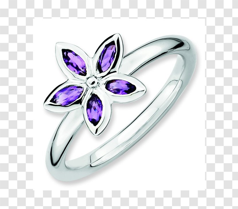 Amethyst Silver Ring Jewellery Product Design Transparent PNG
