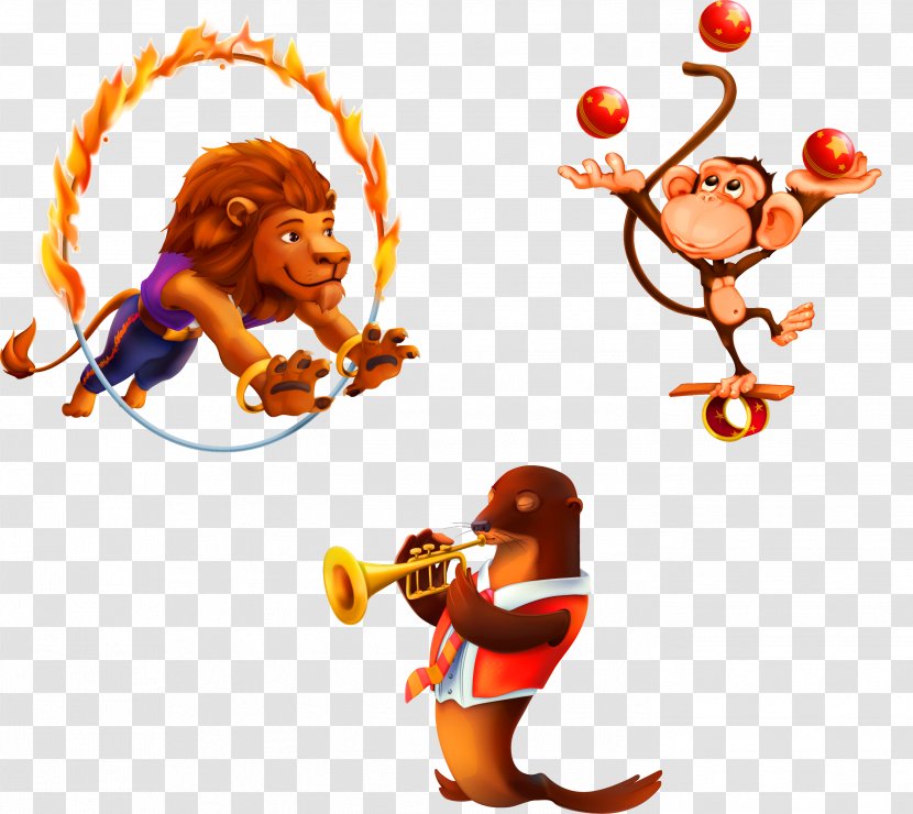 Juggling Circus Monkey Royalty-free - Royaltyfree - Vector Animals Lion Sea Lions Transparent PNG
