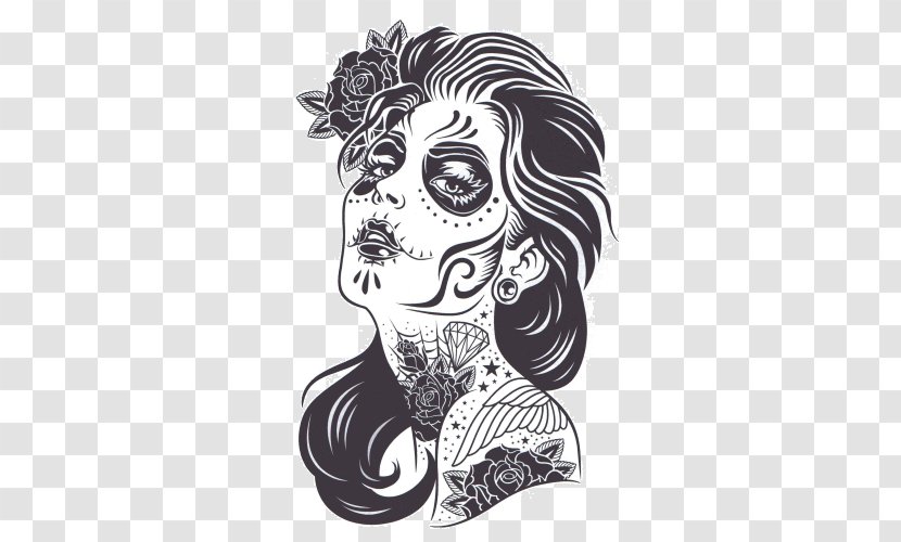 Calavera Day Of The Dead Death Drawing Skull - Head - Fuego De Los Muertos Transparent PNG