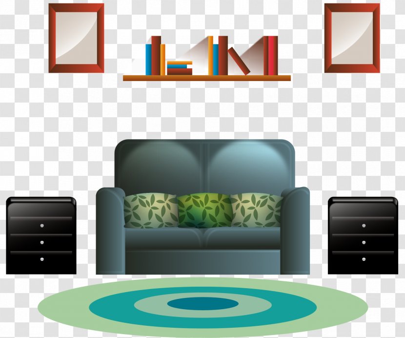 Table Couch Interior Design Services - Vector Hand Painted Sofa Decoration Transparent PNG