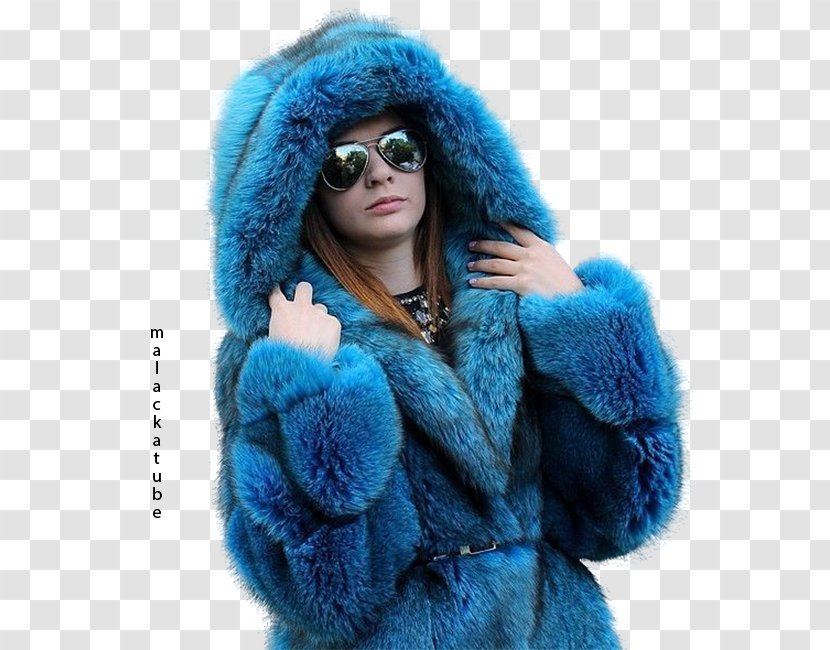 Fur Clothing Fake Wool Parka - Fashion - With A Blue Hat Transparent PNG