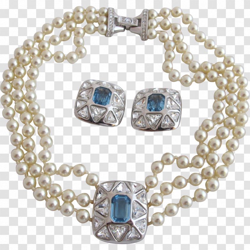 Pearl Earring Necklace Choker Jewellery - Imitation Gemstones Rhinestones Transparent PNG