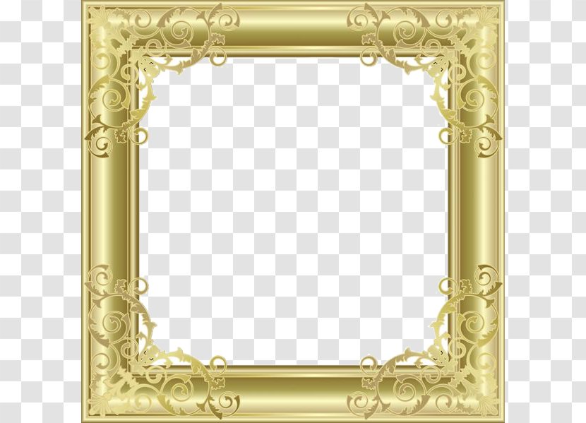 Picture Frame Clip Art - Ornament - Gold Border Transparent PNG